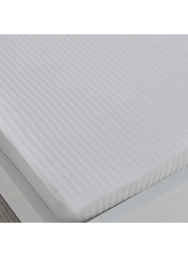 Home Box Hamilton Striped Satin Cotton Single Fitted Sheet 200 x 36 x 90 cm
