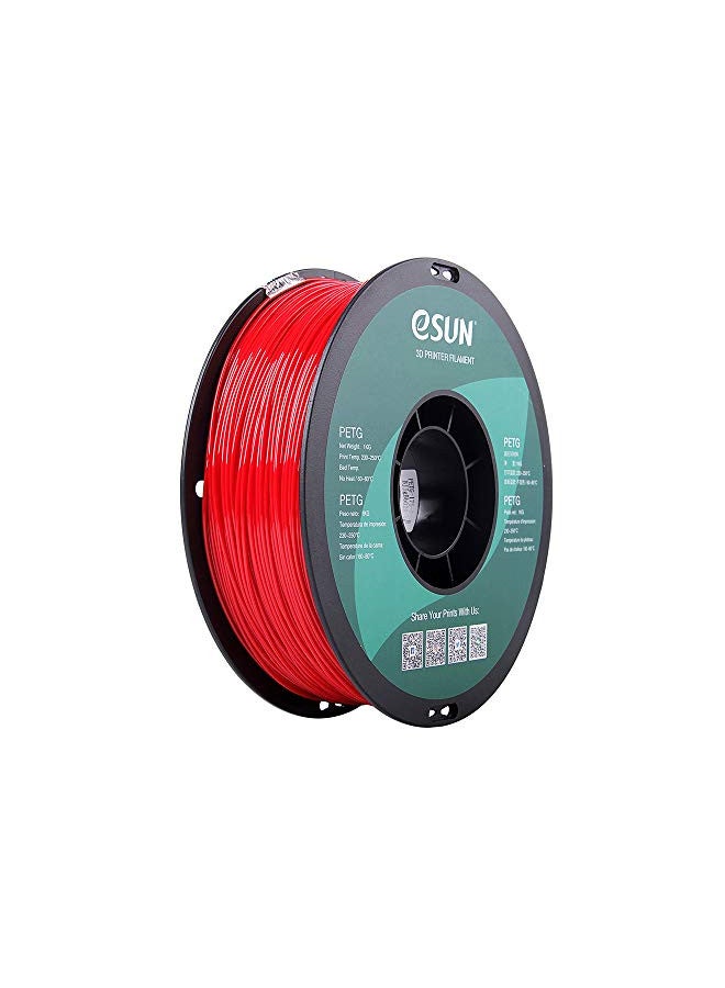 eSUN 3D 1.75mm PETG Fire Engine Red Filament 1kg (2.2lb), PETG 3D Printer Filament, Dimensional Accuracy +/- 0.03 mm, 1.75mm Solid Opaque Fire Engine Red - Image 1