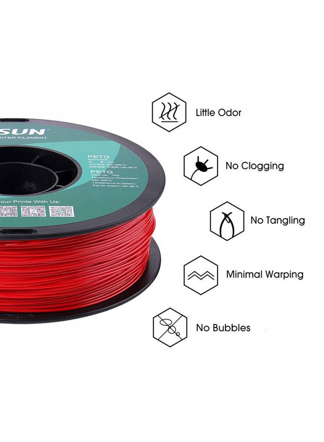eSUN 3D 1.75mm PETG Fire Engine Red Filament 1kg (2.2lb), PETG 3D Printer Filament, Dimensional Accuracy +/- 0.03 mm, 1.75mm Solid Opaque Fire Engine Red - Image 4