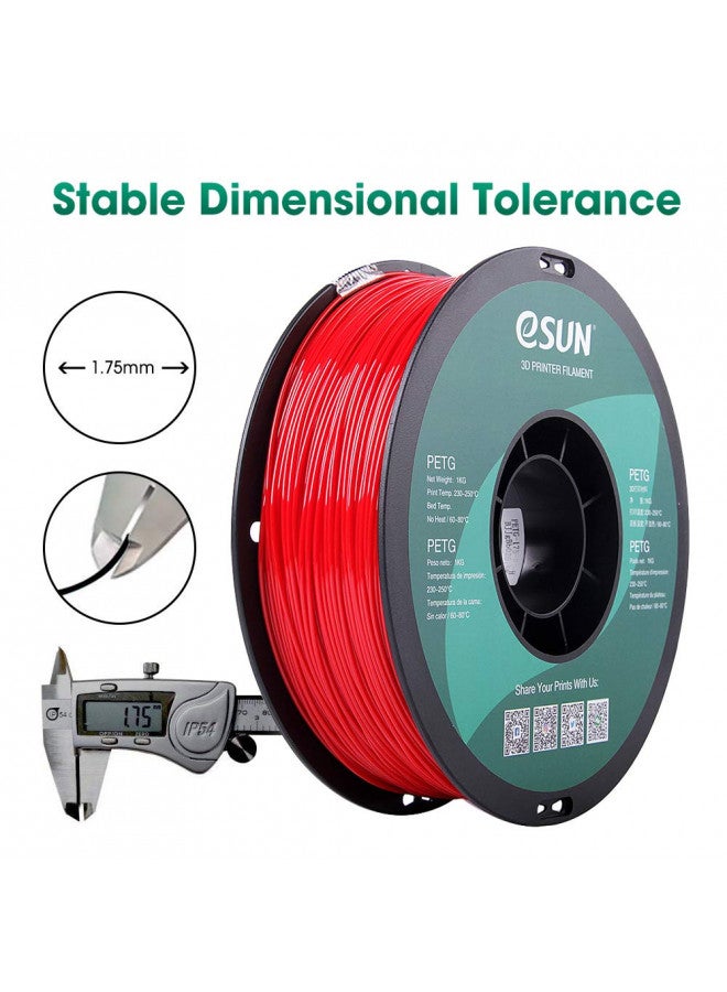 eSUN 3D 1.75mm PETG Fire Engine Red Filament 1kg (2.2lb), PETG 3D Printer Filament, Dimensional Accuracy +/- 0.03 mm, 1.75mm Solid Opaque Fire Engine Red - Image 3