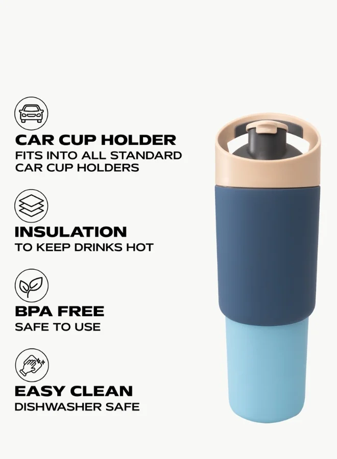 Asobu Cosmic Pop-Up Straw Bottle 945ml – Stainless Steel Insulated Water Bottle with Secure Grip Handle, Leak-Proof Straw Lid, Travel Bottle for Cold Drinks