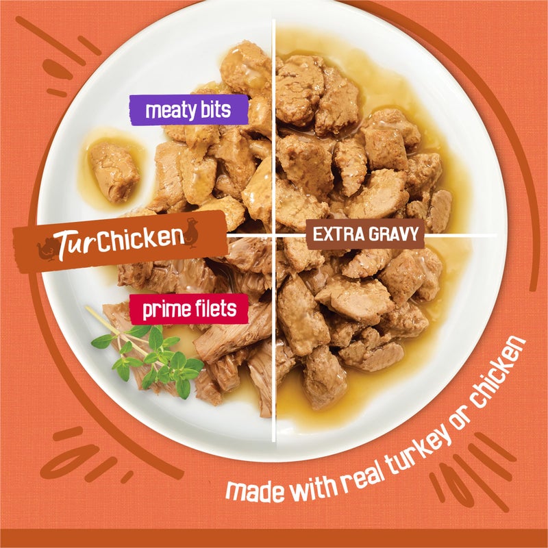 Friskies Purina Friskies Wet Cat Food Gravy Variety Pack, TurChicken Extra Gravy Chunky, Meaty Bits and Prime Filets - 48 ct. Can - Image 3