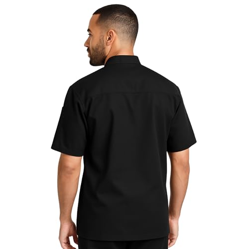 uniformer Half Sleeves Chef Coat for Men | Double-Breasted Chef Coat With Reversible Closure | Comfortable & Stylish | Easy Care & Breathable | Ideal for Chefs, Cooks, and Kitchen Staff (Black_2XL) - Image 3