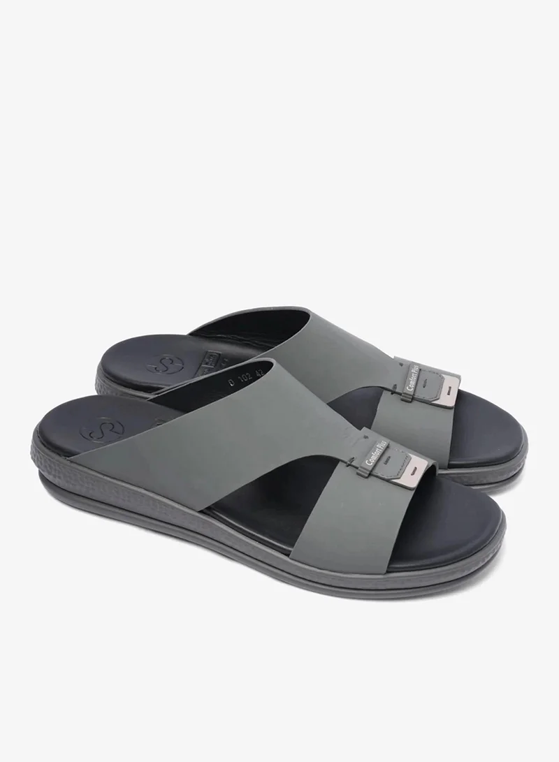 كومفورت بلس صندل رجالي مريح وأنيق بإبزيم - رمادي