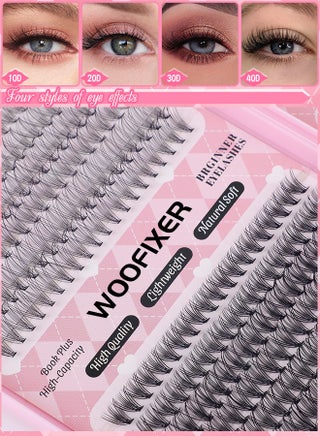 640 PCS Lash Clusters, Lash Adhesive Glue & Lash Tweezer Set Eyelash Extensions Wispy False Eyelashes Lash Clusters DIY Eyelash Extensions Individual False Eyelashes for Women D-Curl Perfection for Your Eyes! - view 5