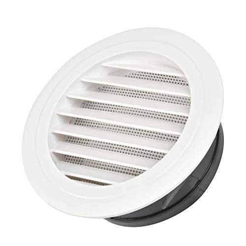 FOCCTS FOCCTS Air Vents Louver 6 Inch Round Soffit Vent ABS Louver Grille Cover White Soffit Vent with Builtin Fly Screen Mesh for Kitchen Bathroom Office Ventilation 