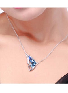 Y&D Butterfly Jewelry Set, Silver Pendant Necklace Earrings Bracelet Set with Birthstone - Necklace, & Combo for Women and Girls  - Image 2