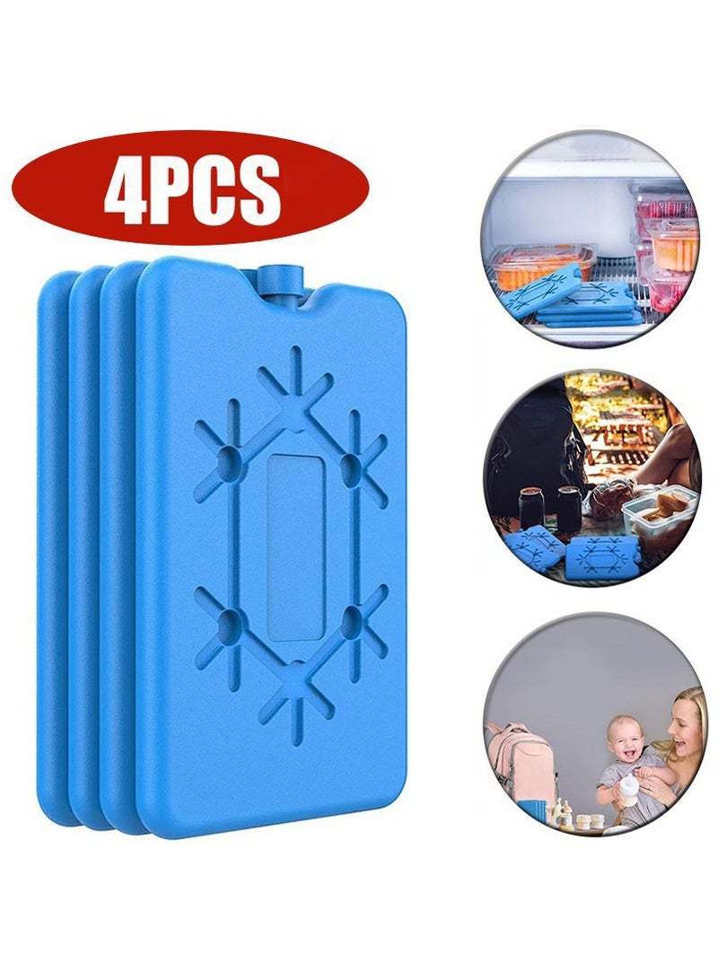 MileMelo 4 Pcs Reusable Ice Packs for Lunch Box - Ultra Thin Freezer Packs for Coolers, Long-Lasting Cooling Gel Packs for Work/School/Picnic/Camping, Food Freshness Cooler Bag Accessories with Lightweight Design  - Image 1