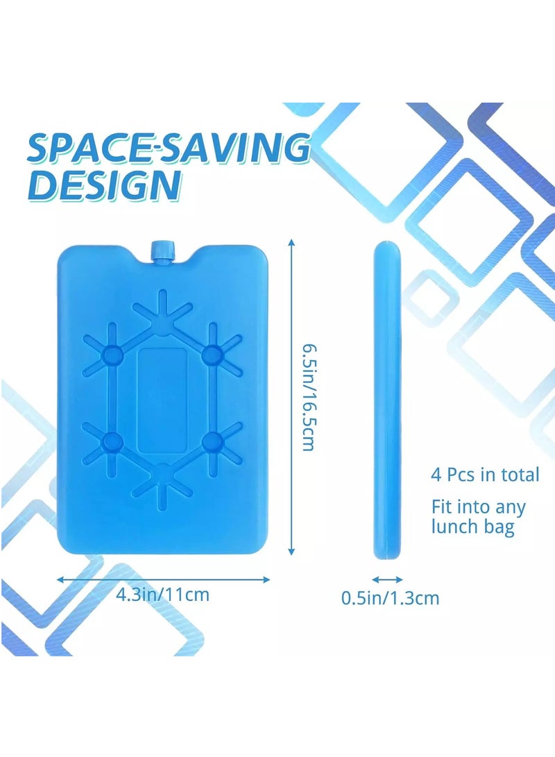 MileMelo 4 Pcs Reusable Ice Packs for Lunch Box - Ultra Thin Freezer Packs for Coolers, Long-Lasting Cooling Gel Packs for Work/School/Picnic/Camping, Food Freshness Cooler Bag Accessories with Lightweight Design  - Image 2
