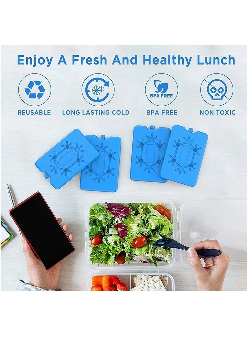 MileMelo 4 Pcs Reusable Ice Packs for Lunch Box - Ultra Thin Freezer Packs for Coolers, Long-Lasting Cooling Gel Packs for Work/School/Picnic/Camping, Food Freshness Cooler Bag Accessories with Lightweight Design  - Image 5