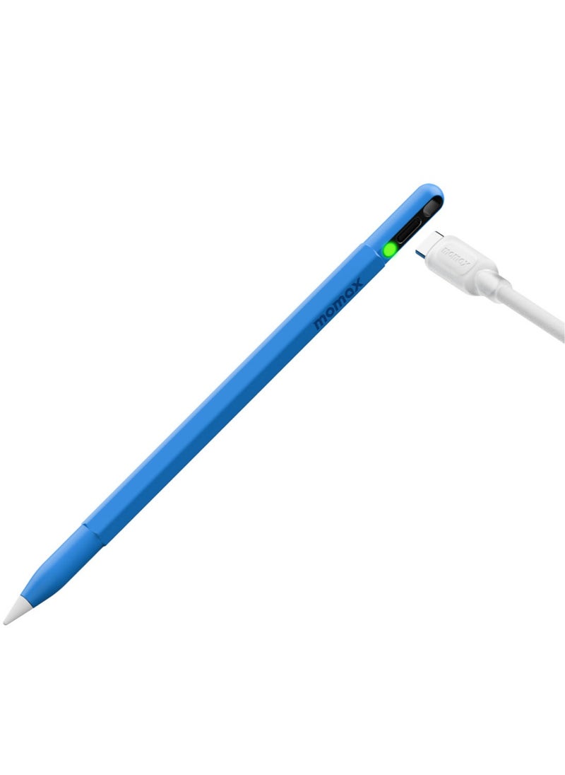 Momax - Momax MAG Link Pop Magnetic Active Stylus Pen easy charging via USB-C (wireless charging not compatible) - Blue - Image 1