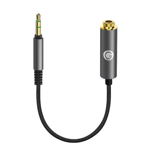 GEEKRIA 3.5mm Stereo Male to 4.4mm Balanced Female Adapter Cable, 5-Core Audio Conversion Cord, Headphone Plug Adapter, Aluminum Alloy Connector, PP Yarn Braided Upgrade Wire (0.5ft) - Image 1