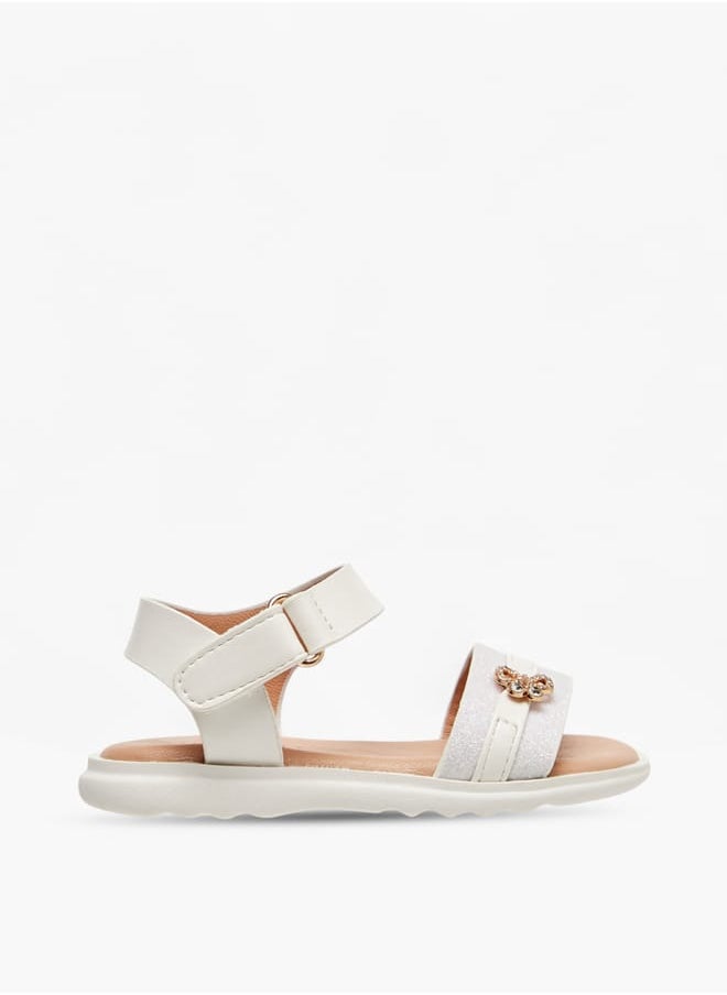 Flora Bella By Shoexpress Girls Butterfly Embellished Strap Sandals With Hook And Loop Closure  - Image 3