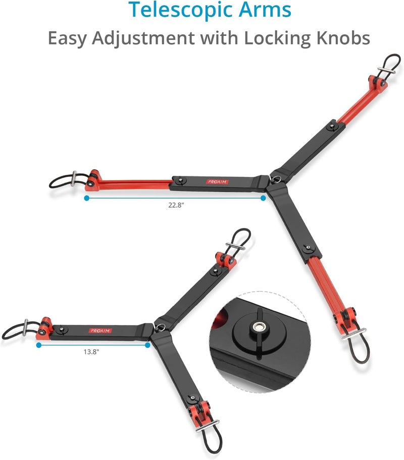 PROAIM Heavy-Duty Ground Spreader V1 for Twin Spiked Feet Camera Tripods. 13.8 to 22.8" Adjustable Radius. Payload up to 90kg/209lb(P-RBSP-V1) - Image 4