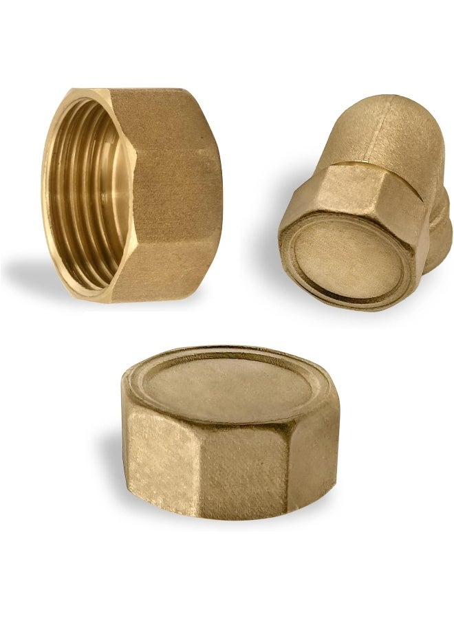 Royal Apex 2Pcs Set Brass Multi Purpose Hose Fittings With Bsp Thread For Plumbing Gas Hot Water Pipe Connector Pneumatic Etc Female Endcap 1/2 Inch - Image 3