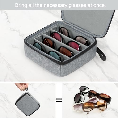 Bukere Travel Sunglasses Organizer Case, Adjustable Slot For Multiple Pairs, Portable Eyeglasses Storage Box for Men Women - Image 5