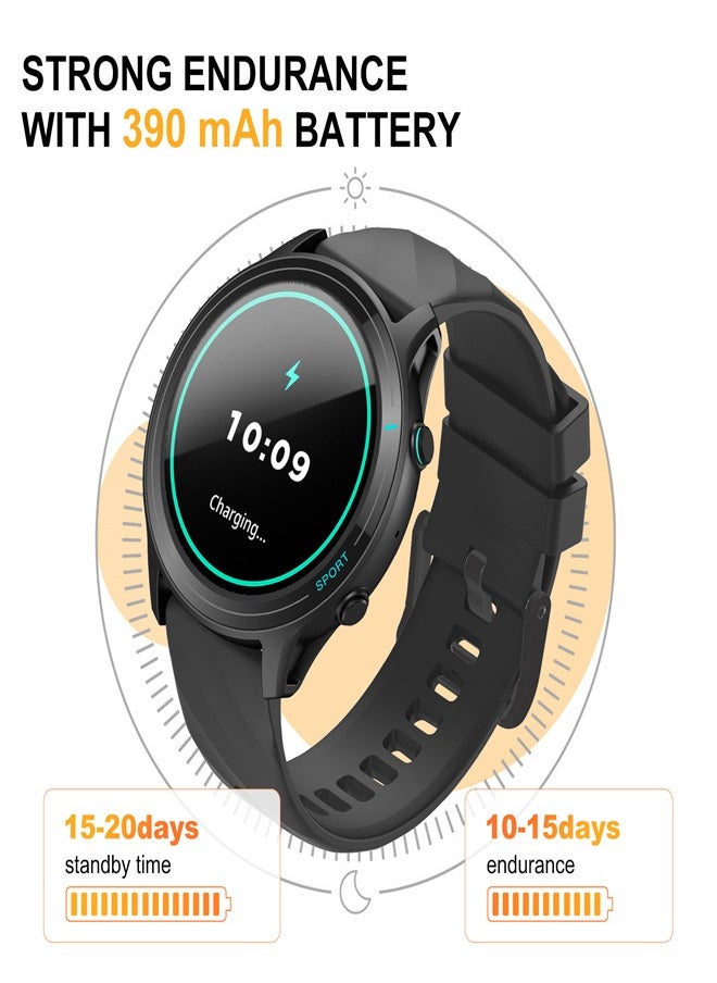 PEJE - PEJE Smartwatch - Smart Watch For Men,1.52" HD Display,Prayer Alerts & Arabic Support,120+ Sports Modes,IP68 Waterproof, SpO2/HR/Sleep Tracking, Bluetooth Calls,watch Compatible Android iOS (Black) - Image 1