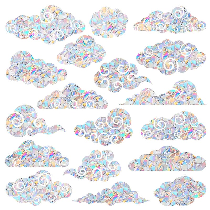 SHAWULA تشاوولا 54PCS Cloud Window Clings - شارات النوافذ المضادة للاصطدام لإنقاذ الطيور من تصادمات النافذة - Image 1