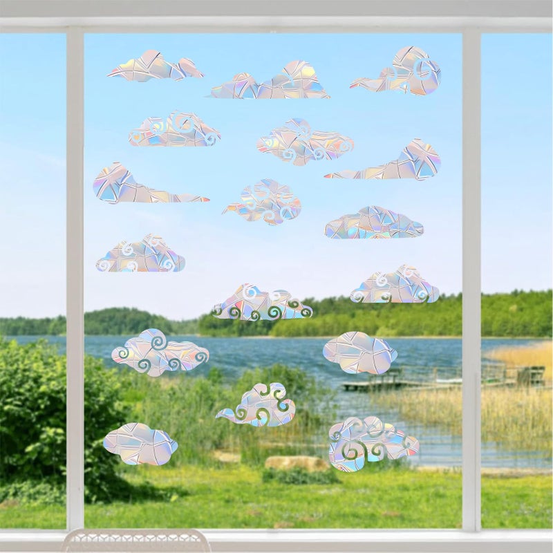 SHAWULA تشاوولا 54PCS Cloud Window Clings - شارات النوافذ المضادة للاصطدام لإنقاذ الطيور من تصادمات النافذة - Image 4