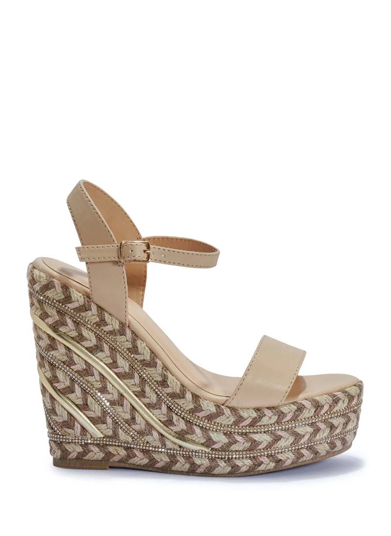 ترافل من نمشي Ankle Strap Diamante Wedge Sandal