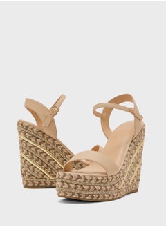 Truffle Ankle Strap Diamante Wedge Sandal  - Image 4