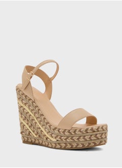 Truffle Ankle Strap Diamante Wedge Sandal  - Image 2