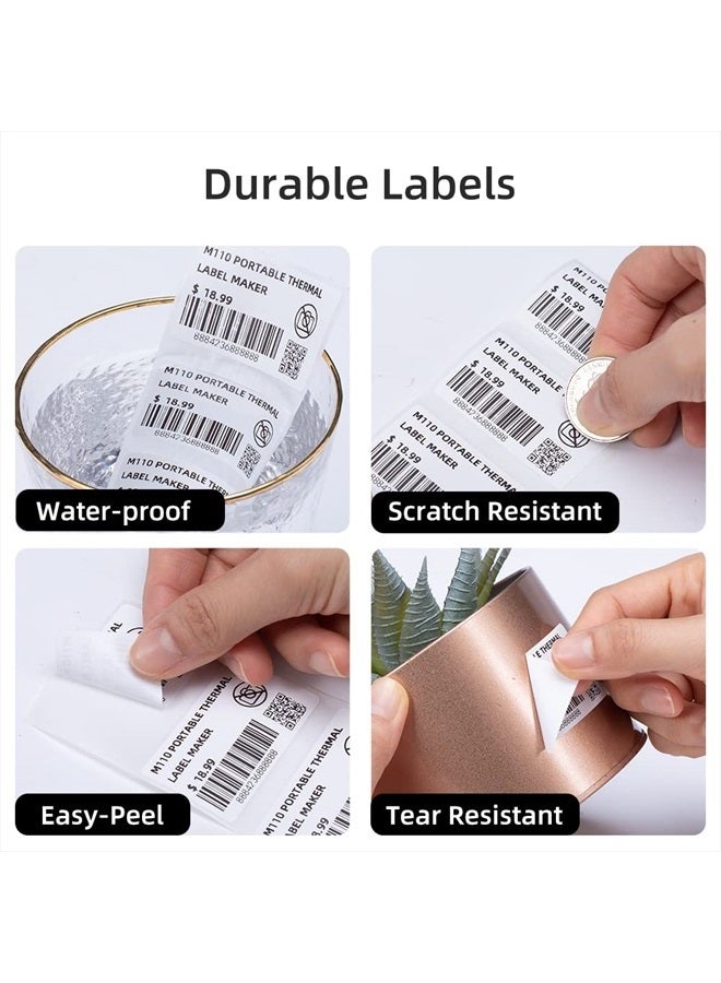 phomemo ورق ملصقات أسعار المجوهرات ذاتية اللصق متوافق مع ماكينة ملصقات فوميمو M110، ورق حراري ذاتي اللصق للاستخدام مع طابعات فوميمو M110 M120 M200 M220 M221، 70x30 مم (2.75''x1.2''), 100 ملصق/لفة - Image 4
