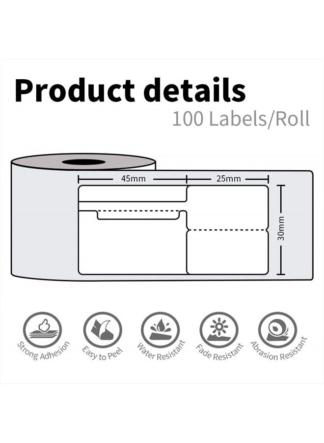 phomemo ورق ملصقات أسعار المجوهرات ذاتية اللصق متوافق مع ماكينة ملصقات فوميمو M110، ورق حراري ذاتي اللصق للاستخدام مع طابعات فوميمو M110 M120 M200 M220 M221، 70x30 مم (2.75''x1.2''), 100 ملصق/لفة - Image 2