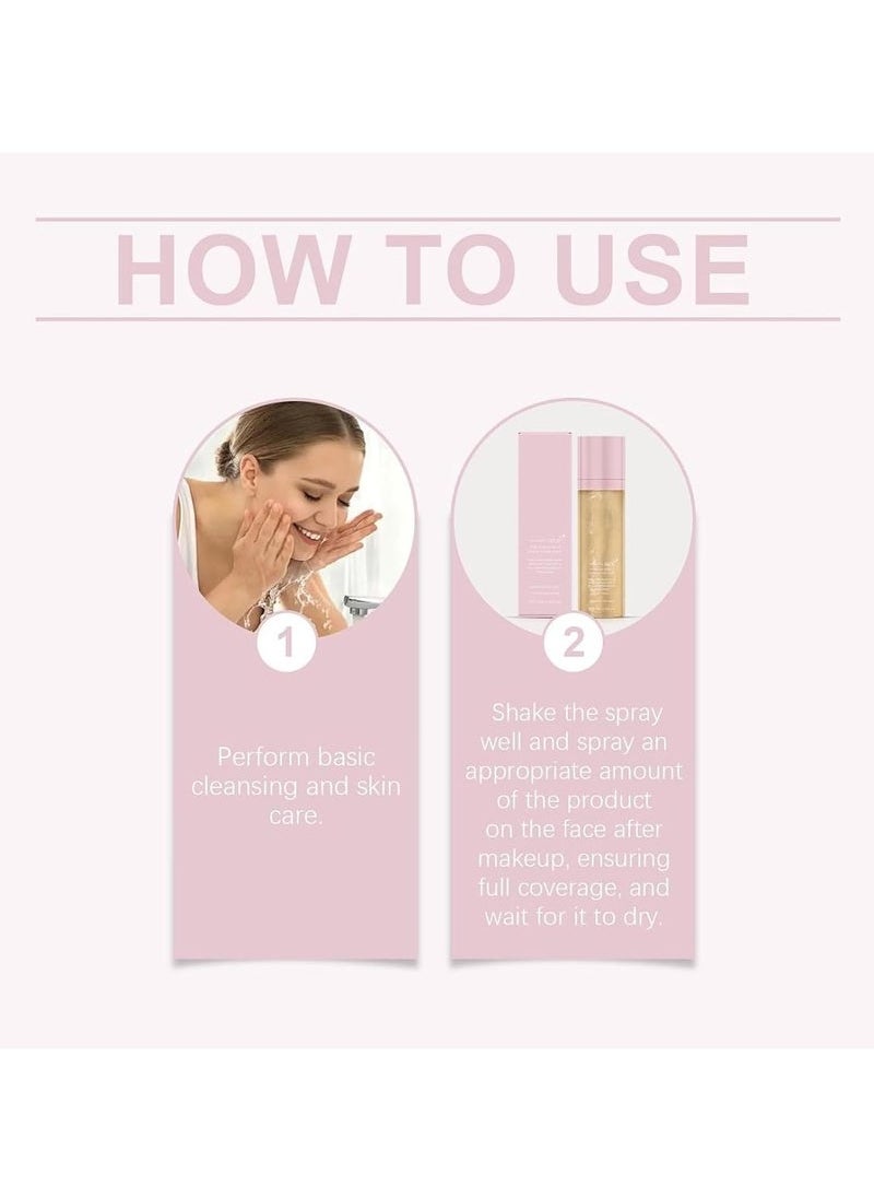 Sunglaze Sheer Setting Mist Sunscreen SPF 50, Hydrating Makeup-Friendly Glow Spray for Face, Reef-Safe Non-Greasy Formula, Non-Greasy & Fast-Absorbing, Shimmer Sunscreen-Broad