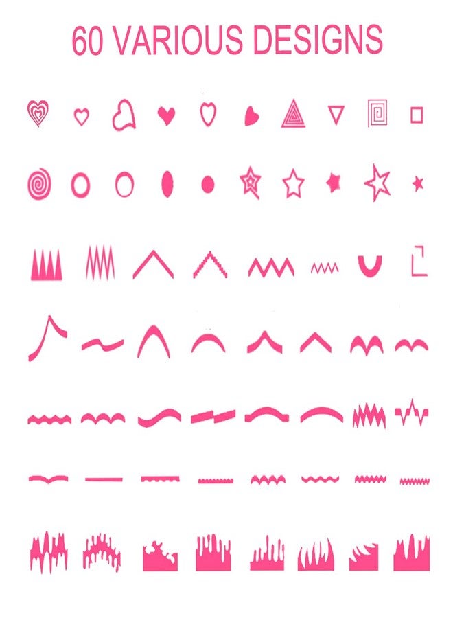 TailaiMei 1768 Pieces 60 Designs French Manicure Nail Stickers, Nail Art Tips Guides for DIY Decoration Stencil Tools (36 Sheets) - Image 3