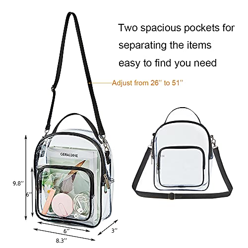 Edraco Clear Crossbody Purse Bag, Stadium Approved Clear Tote Bag with Strap for Concert, Sports Games One Size - Image 3