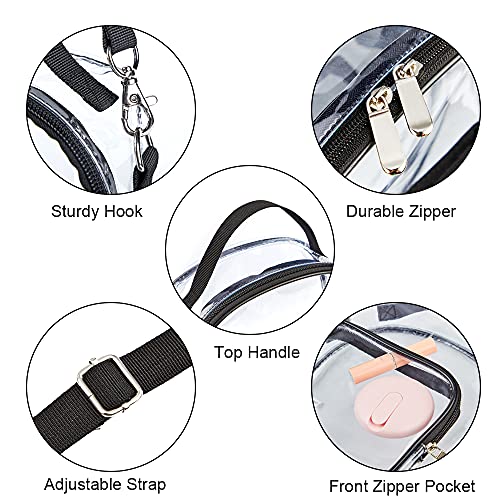 Edraco Clear Crossbody Purse Bag, Stadium Approved Clear Tote Bag with Strap for Concert, Sports Games One Size - Image 4
