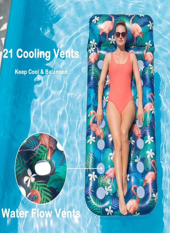 FindUWill 2 Pack Inflatable Pool Floats for Adults, Pool Floaties Adult Heavy Duty, Pool Lounger Float with Headrest for Adults, Pool Rafts for Summer Swimming Lake Beach Party - Image 4