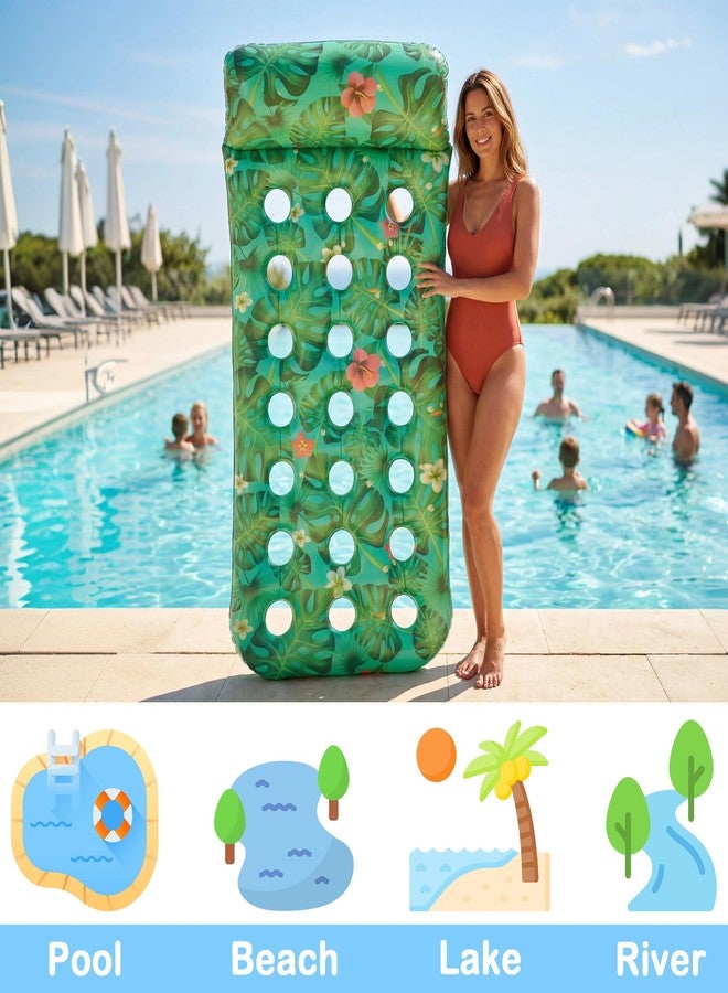 FindUWill 2 Pack Inflatable Pool Floats for Adults, Pool Floaties Adult Heavy Duty, Pool Lounger Float with Headrest for Adults, Pool Rafts for Summer Swimming Lake Beach Party - Image 3