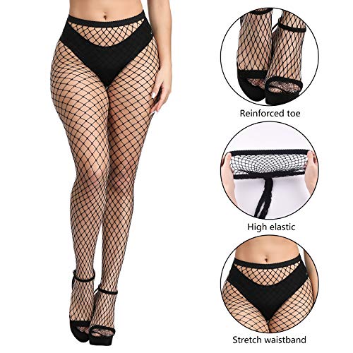 FEPITO 8 Pairs Fishnets Stockings Mesh Thigh High Pantyhose High Waist Fishnet Tights for Women (8 Colors) - Image 2
