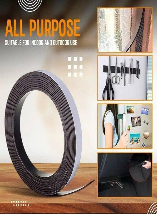 Aakarit Magnetic Tape Flexible Self Adhesive Magnetic Strip Long Sticky Magnets for Whiteboard Art Projects, Magnetic Roll Stickers for Refrigerator and Dry Erase Board - Image 5