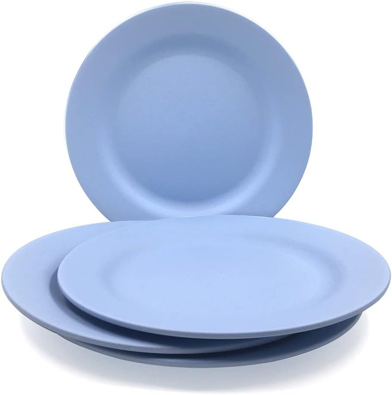 BangBoom 4 Pack 13 Inch Extra large Size Dinner Plate Sets Delicious Pasta Plates Unbreakable Dishes Lightweight Salad Dinnerware Reusable Dessert Tableware 33cm Blue - Image 1