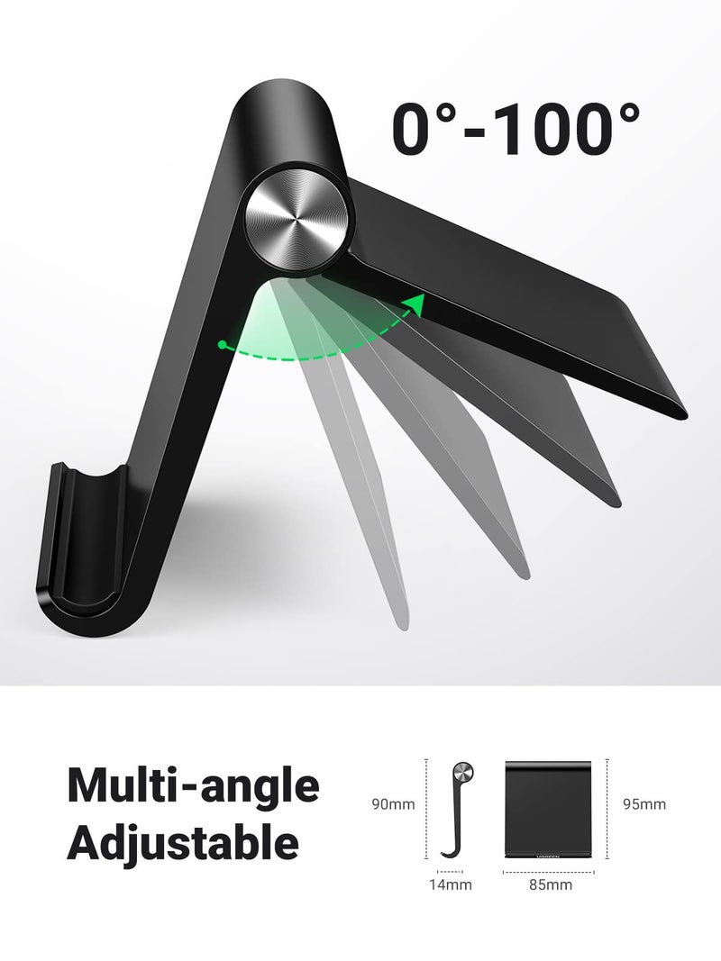 UGREEN Cell Phone Stand for Desk Phone Holder Foldable Portable Adjustable Compatible with iPhone 16 15 14 13 Pro Max, iPhone 12 11 Plus SE XS XR 8 7, Office Desk Travel Accessories, Black - Image 3