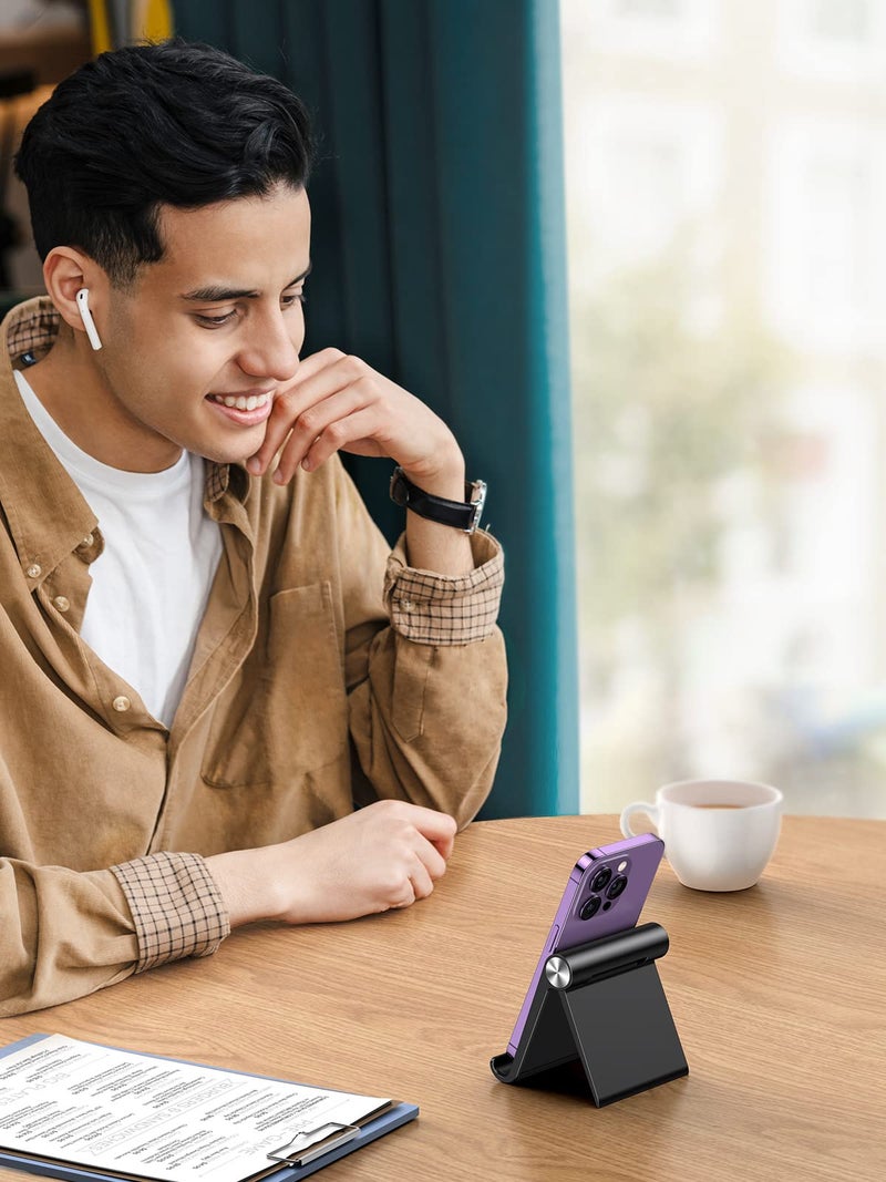 UGREEN Cell Phone Stand for Desk Phone Holder Foldable Portable Adjustable Compatible with iPhone 16 15 14 13 Pro Max, iPhone 12 11 Plus SE XS XR 8 7, Office Desk Travel Accessories, Black - Image 5