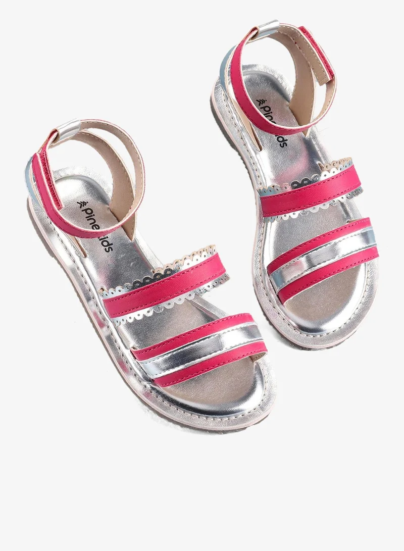 Pine Kids Pine Kids Party Wear Sandals- Silver Pink