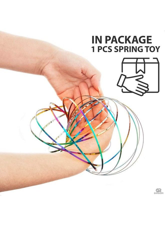 Generic - Flow Ring Spinner Ring Arm Toy Magic Ring Game For Kids Arm Bracelet Kinetic Spiral Flow Ring Spring Toy 3D Roll Rings Arm Slinky Metal Toy Stainless Ring Infinity Loop Rainbow Kinetic Flow Ring - Image 1