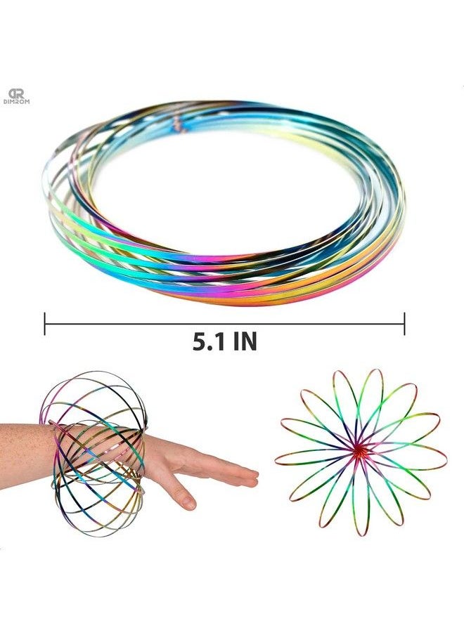 Generic - Flow Ring Spinner Ring Arm Toy Magic Ring Game For Kids Arm Bracelet Kinetic Spiral Flow Ring Spring Toy 3D Roll Rings Arm Slinky Metal Toy Stainless Ring Infinity Loop Rainbow Kinetic Flow Ring - Image 1