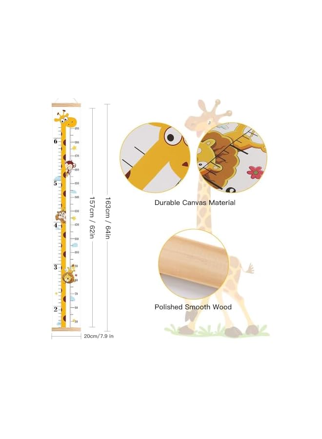 The Bros Growth Chart for Kids,Child Height Chart Ruler for Wall,Wood Frame Fabric Canvas Height Measurement Ruler for Kids Nursery Room,Removable Wall Decor - Image 3
