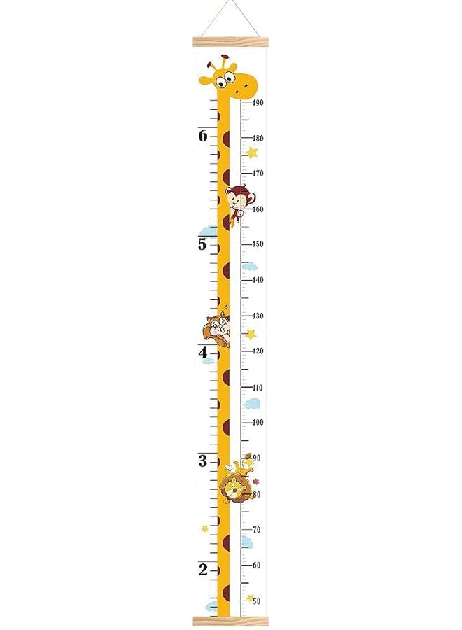 The Bros Growth Chart for Kids,Child Height Chart Ruler for Wall,Wood Frame Fabric Canvas Height Measurement Ruler for Kids Nursery Room,Removable Wall Decor - Image 1