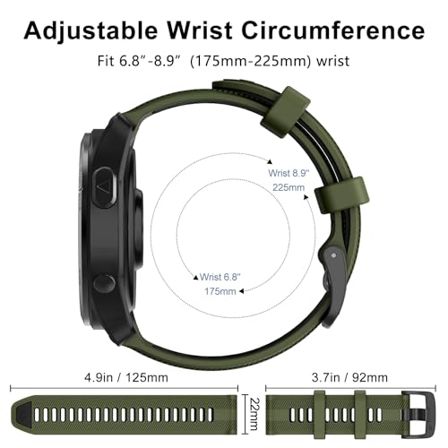 ISABAKE Watch Band for Garmin Forerunner 970/Forerunner 965/Forerunner 955/Forerunner 945/Forerunner 935,Soft Silicone 22mm Replacement Bands compatible with Fenix 5/ Fenix 5 plus/ Fenix 6/ Fenix 6 Pro/Approach S60 - Image 5