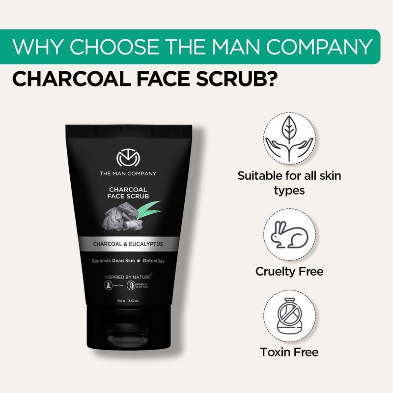 Efficiency boosted construction Natural Charcoal Face Scrub with Lemongrass and Eucalyptus - 3.5 Oz. | Skin Exfoliating & Detox, Anti Acne, Blackhead removing Face Scrub Budget friendly premium quality - Image 3