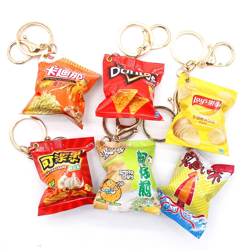 Simulation Eating And Playing Letv Potato Chips Keychain Kadina Kola Fruit Hanging Ornament Snack Bag Hanging Ornament Fun Eating And Playing Pendant - Image 3