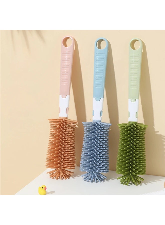 2 Piece Set Silicone Baby Bottle Brush Kit Infant Nipple Brush Straw Brush Multi Purpose Cleaning Brush - Image 5