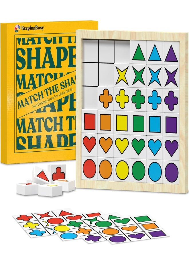 Keeping Busy Match Shapes Dementia Activities for Seniors | Alzheimer Products for Elderly Patients | Fun Memory Game Toy & Cognitive Brain Puzzle for Senior Citizens w/Memory Loss or Alzheimers - Image 1
