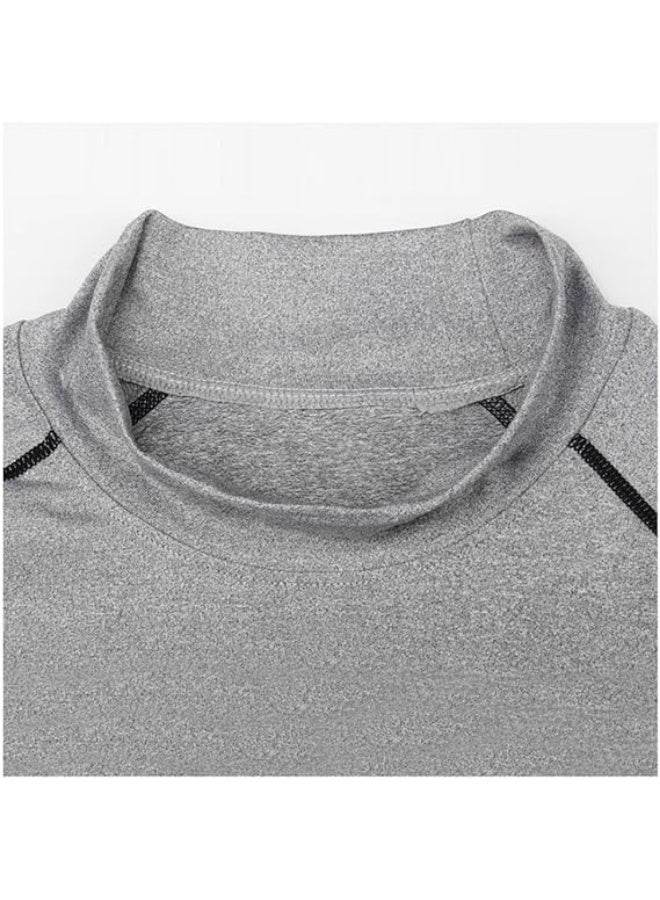 Men's Turtleneck Fitness Long Sleeves, Turtle Neck Compression Shirts for Men, Compression Long Sleeve Men - Image 4